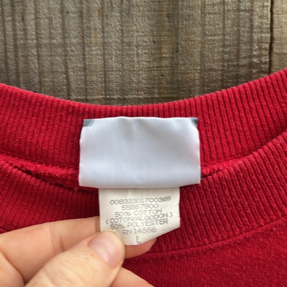 Vintage Christmas Red Celebrate Jesus Men's crewneck sweatshirt Size Large - Picture 3 of 6